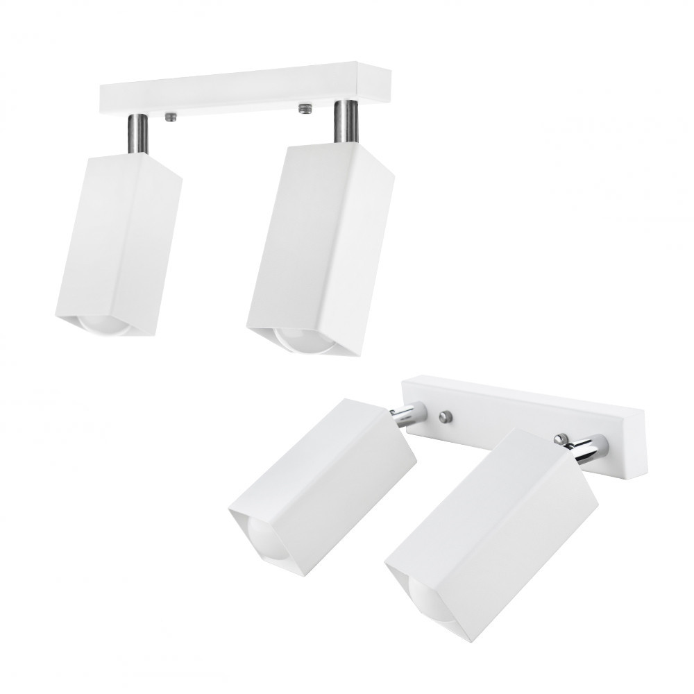 Потолочный поворотный светильник накладной 2 плафона Е27 белый Crocus SQ 1105-2 Киев - изображение 1