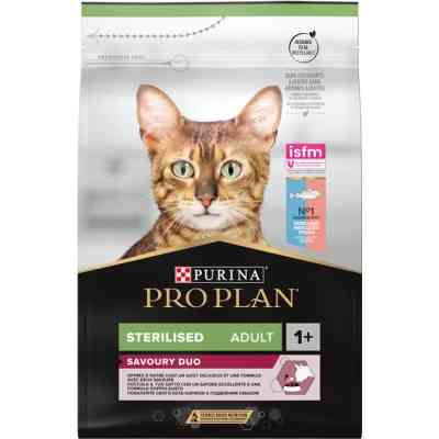 Сухой корм для кошек Purina Pro Plan Sterilised Adult 1+ Savoury Duo После стерилизации С треской и форелью 3 кг (7613036732550) Винница
