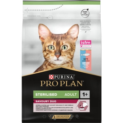 Сухий корм для кішок Purina Pro Plan Sterilised Adult 1+ Savoury Duo Після стерилізації З тріскою та фореллю 3 кг (7613036732550) Вінниця - фото 1