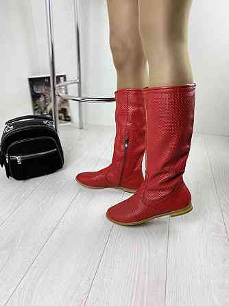 New Style Чоботи жіночі NEW STYLE 10120/1 червоні (весна-літо, шкіра натуральна) (3367) Коломия