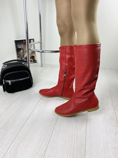 New Style Чоботи жіночі NEW STYLE 10120/1 червоні (весна-літо, шкіра натуральна) (3367) Коломыя - изображение 3