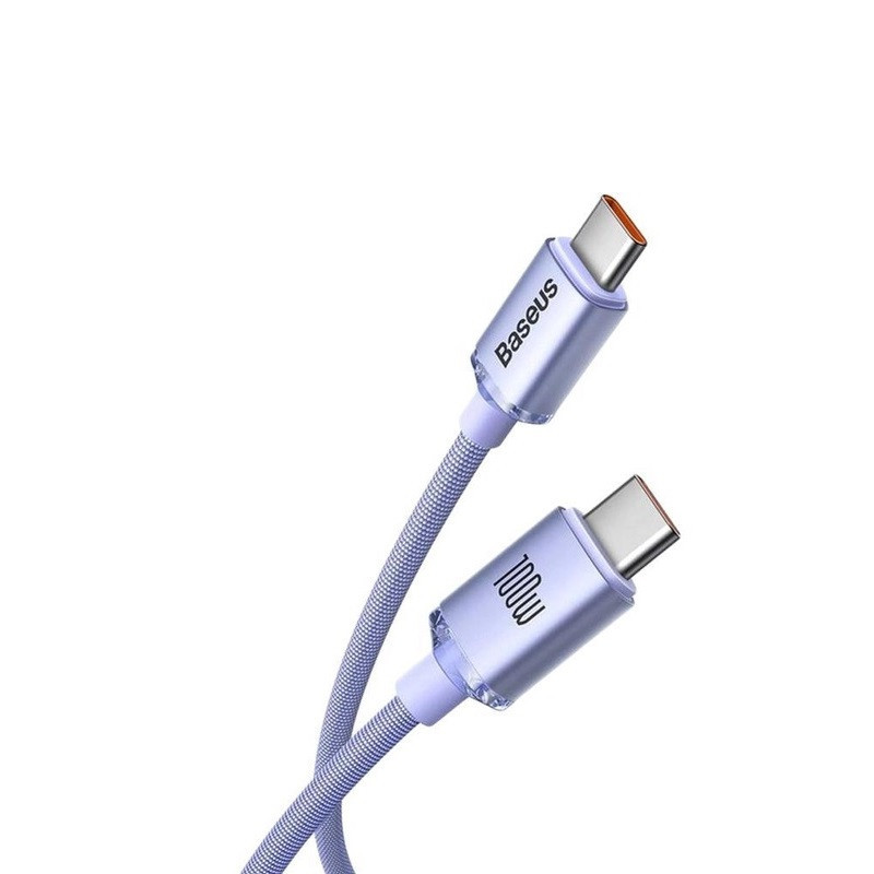 Кабель Baseus Crystal Shine Series Fast Charging Data Cable Type-C to Type-C 100W 1.2m Purple Київ - фото 1