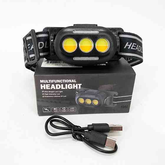 Легкий фонарик на голову YD02-COB, Фонарь налобный аккумуляторный светодиодный с зарядкой SQ-27 Львов