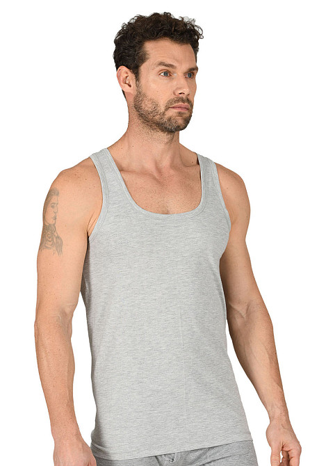 Чоловіча майка — Сіра 100% бавовна Ozkan 11407-3 Київ - фото 4