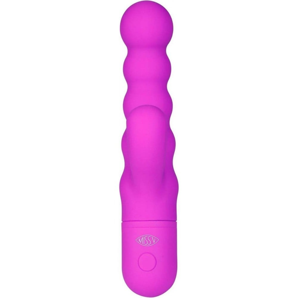 Вибратор-кролик рельефный Double Up Miss V, фиолетовый Sex Aura Киев - изображение 2