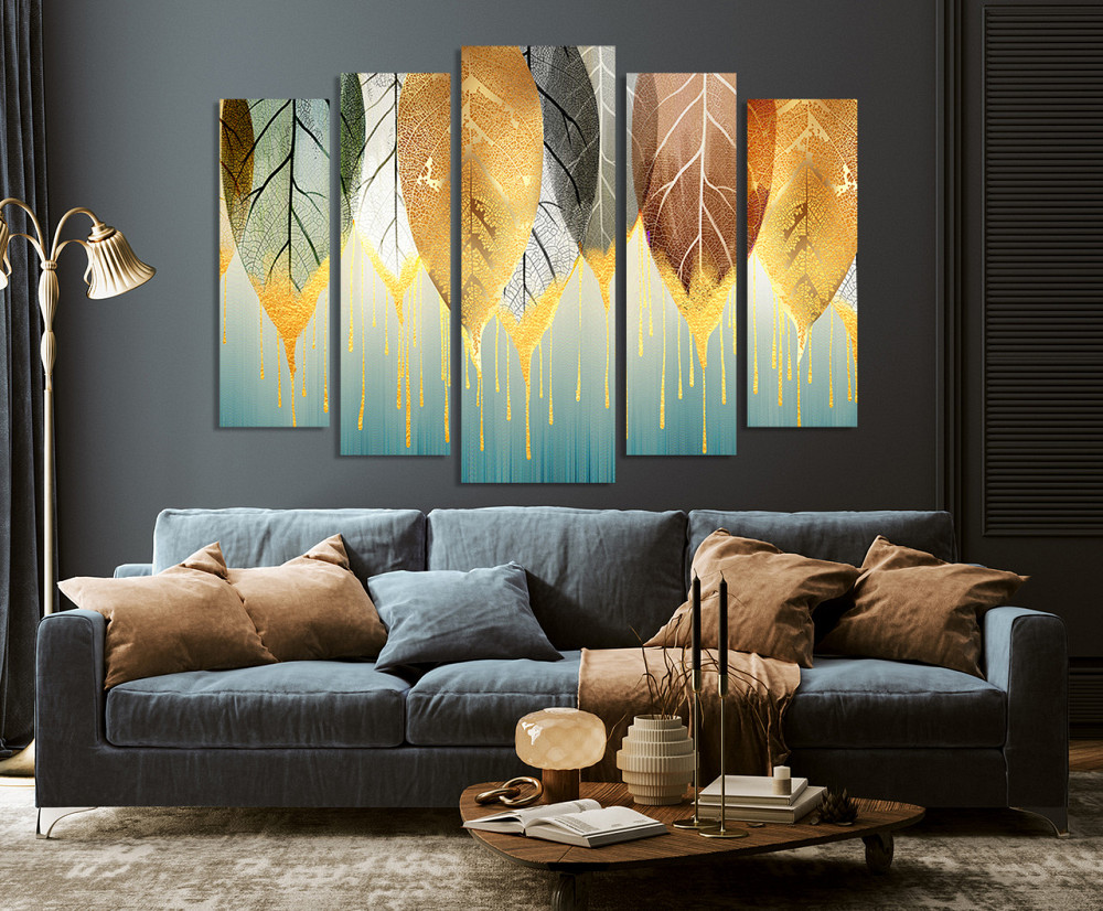 Модульна картина у вітальню/ спальню Арт Листя LM003_5 Київ - фото 4