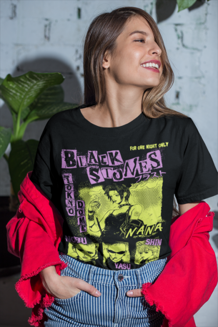 Футболка з аніме принтом Нана Осакі Блакк Стонес оверсайз (S/M/L) Чорний AnimeJ0277 Дніпро - фото 3