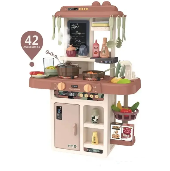 Кухня ігрова Limo Toy з водою паром світлом звуками 42 предмети Кремова (889-222) Чернігів - фото 1