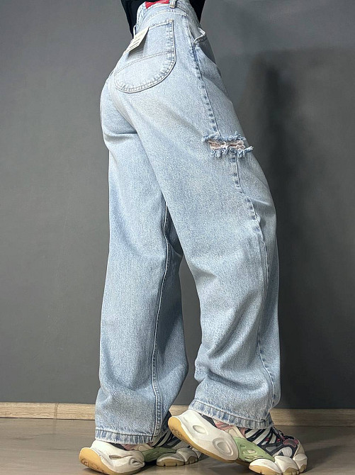 Джинси жіночі Sherocco 288 skater balloon baggy банани рвані блакитні, блакитний, 26, 26, 73 см, 101 см Київ - фото 12