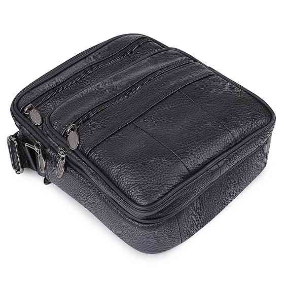 Шкіряна чоловіча сумка Vintage 20466 Чорний Київ