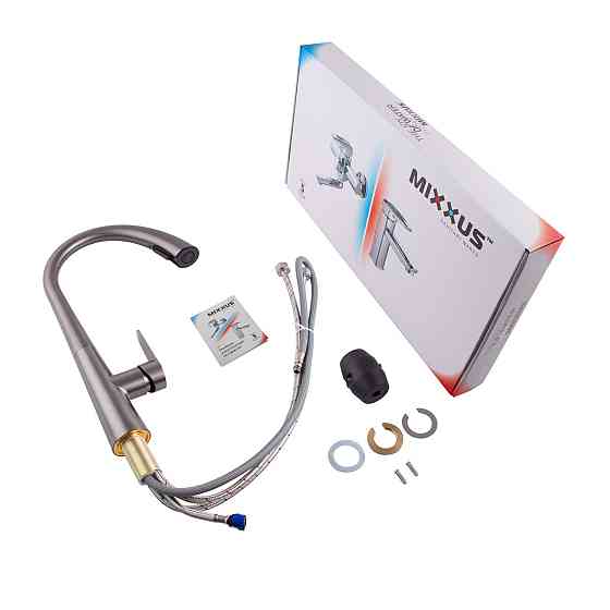 Кухонний змішувач з висувним виливом Mixxus Premium WARTA 014 GRAPHITE MI6957 Харків