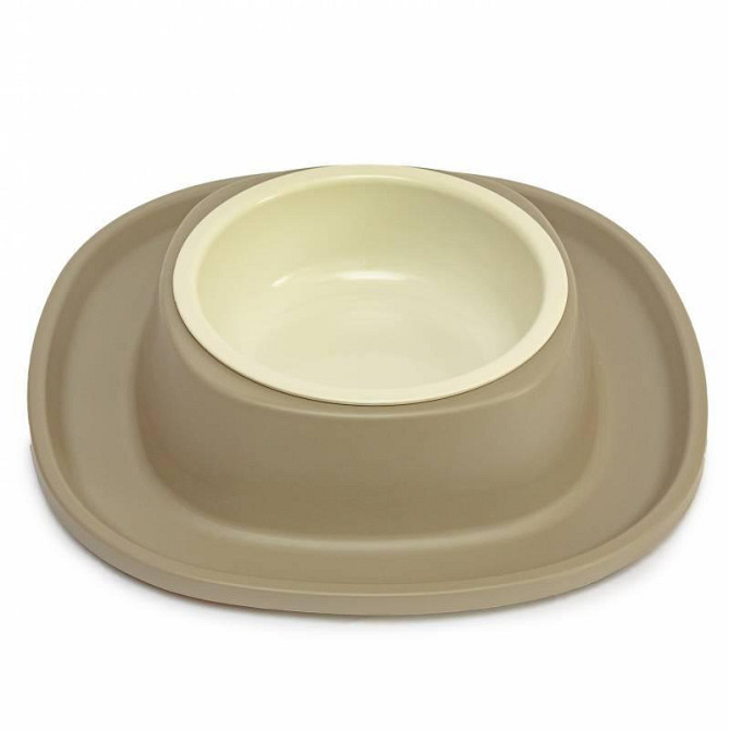 Миска пластикова Soft Touch з м'яким ковриком для собак та котів, розмір 28 x 28 x 5.5 см Київ - фото 1