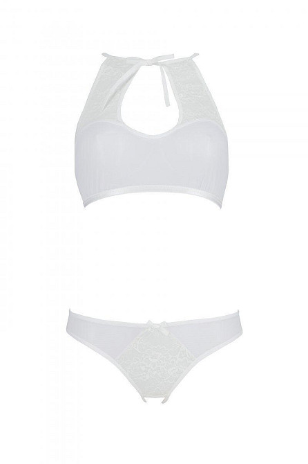 Комплект із бра, трусиків з ажурним декором та відкритим кроком Passion URSULA SET XXL/XXXL, white Sex Aura Київ - фото 4