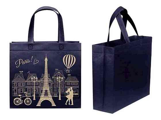 Эко сумка бокс с печатью Paris с замком 320х270х100мм 400мм ТМ ECOBAG Киев
