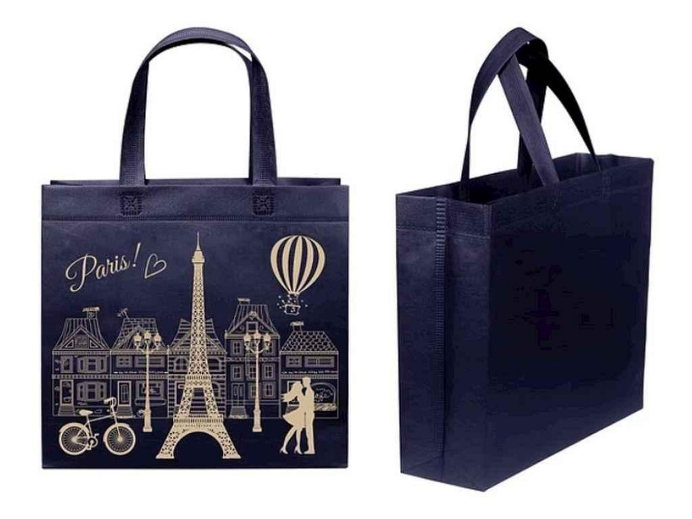 Эко сумка бокс с печатью Paris с замком 320х270х100мм 400мм ТМ ECOBAG Киев - изображение 1