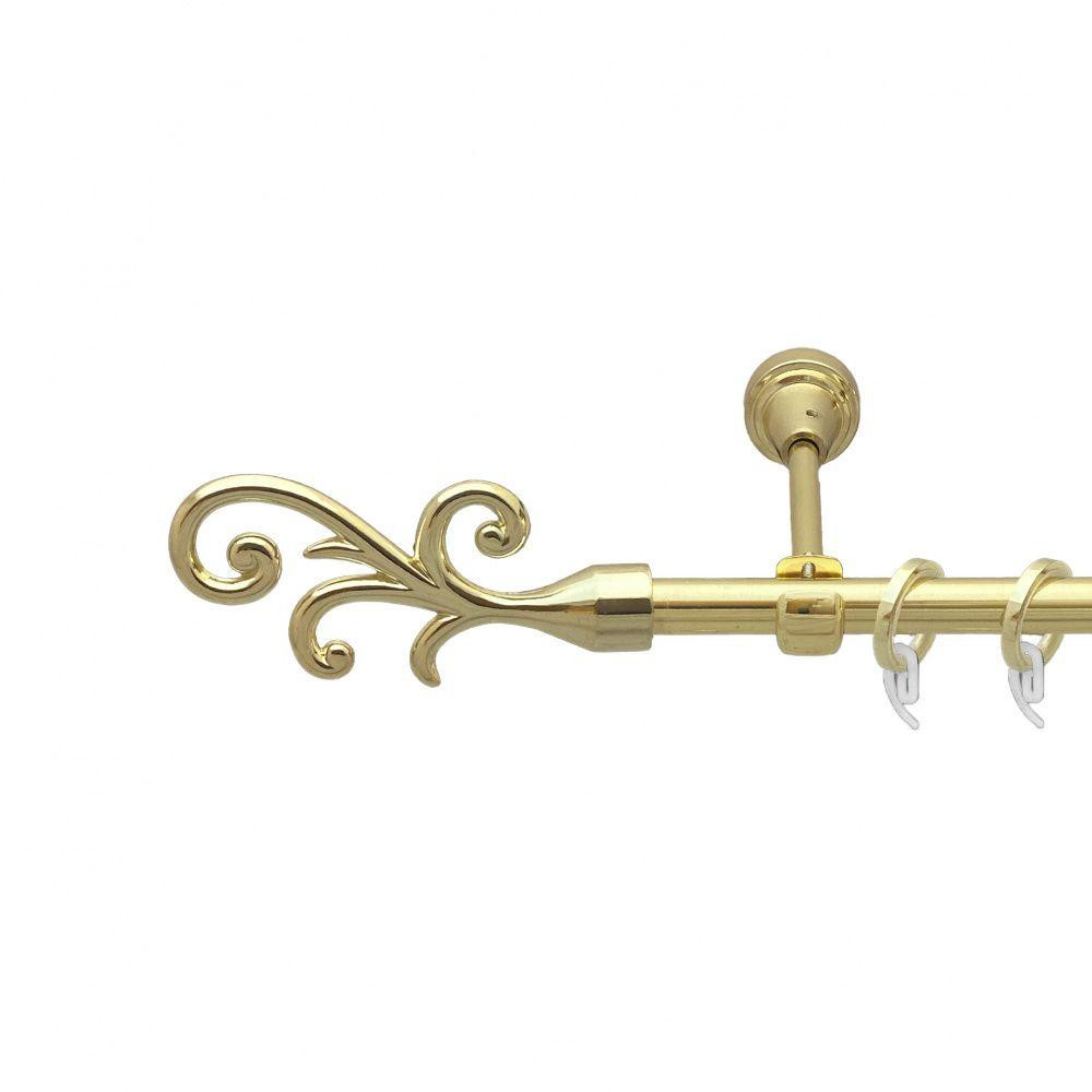 Карниз Orvit Фала металевий однорядний відкритий гладка труба кільце фасонне металеве  Золото 16 мм 300 см (7751960) Львів - фото 1