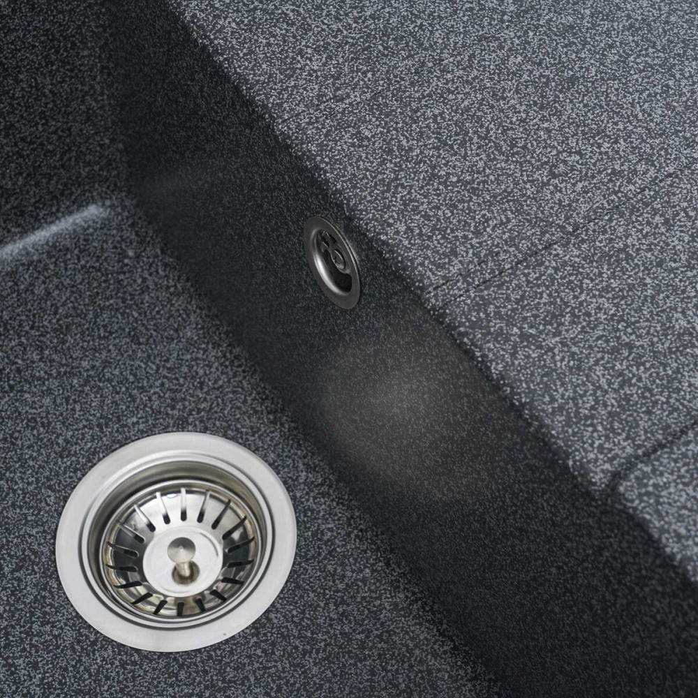 VALESO Гранітна мийка для кухні VALESO INTENSO 6550 матова Графіт Коломия - фото 14