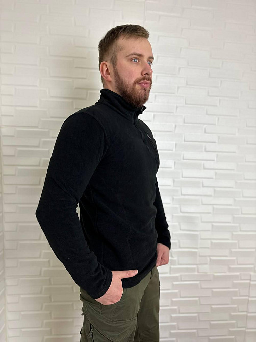 Тактична чоловіча флісова кофта реглан Bikatex Чорний, 2XL Київ - фото 3
