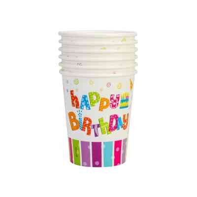 Стакани одноразові Maxi Happy Birthday паперові 270 мл 6 шт. (MX440100) Вінниця