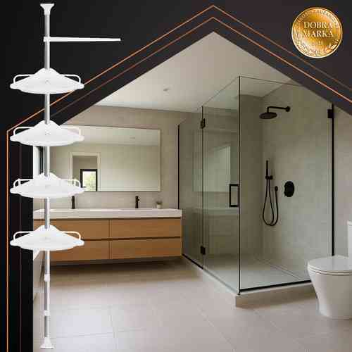 Полиця регульована для душу кутова 240-310 см 4 рівні Ruhhy (26639) Нововолинськ