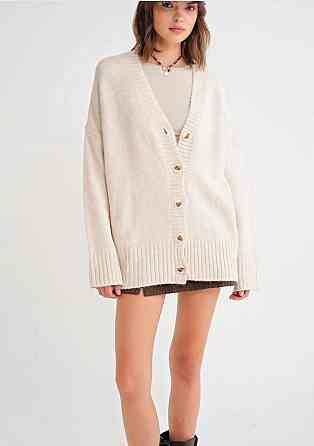 Женский базовый вязаный оверсайз кардиган на пуговицах Одесса