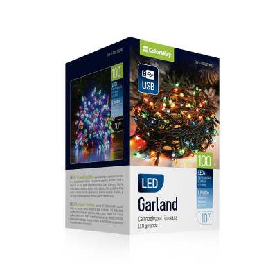 Гирлянда ColorWay LED 100 10 м 8 функций (CW-G-100L10UMC) Винница - изображение 1