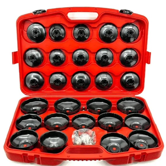 Набір для заміни масляних фільтрів LEX з адаптером та посиленими кришками в кейсі 30.шт ключі-знімачі масляних фільтрів Львів