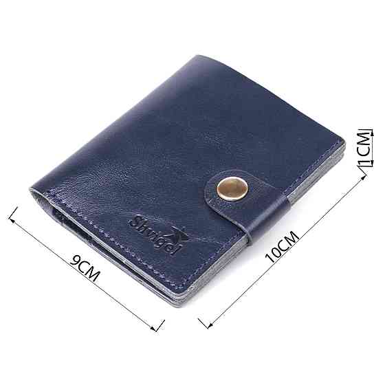 Удобное портмоне из натуральной кожи Shvigel 16507 Синий Киев