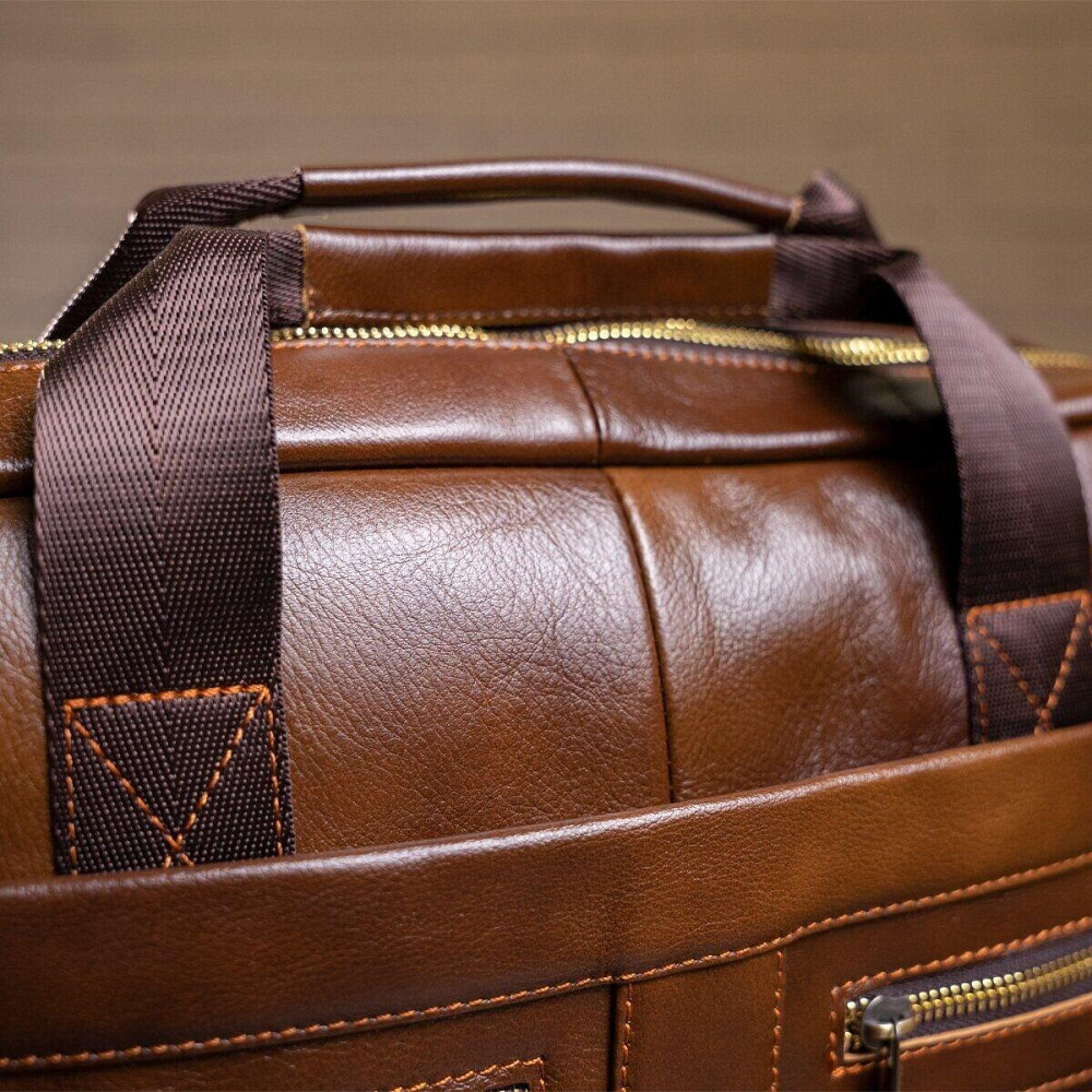 Сумка чоловіча Vintage 14626 шкіряна Коричнева Київ - фото 7