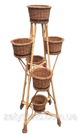 Підставка для квітів плетена для 6 горщиків Київ - фото 1