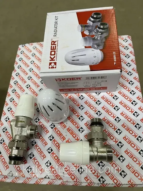 Комплект для радіаторів осьових кранів під євроконус "Koer" з термостатичною головкою SET-16 Харків - фото 1