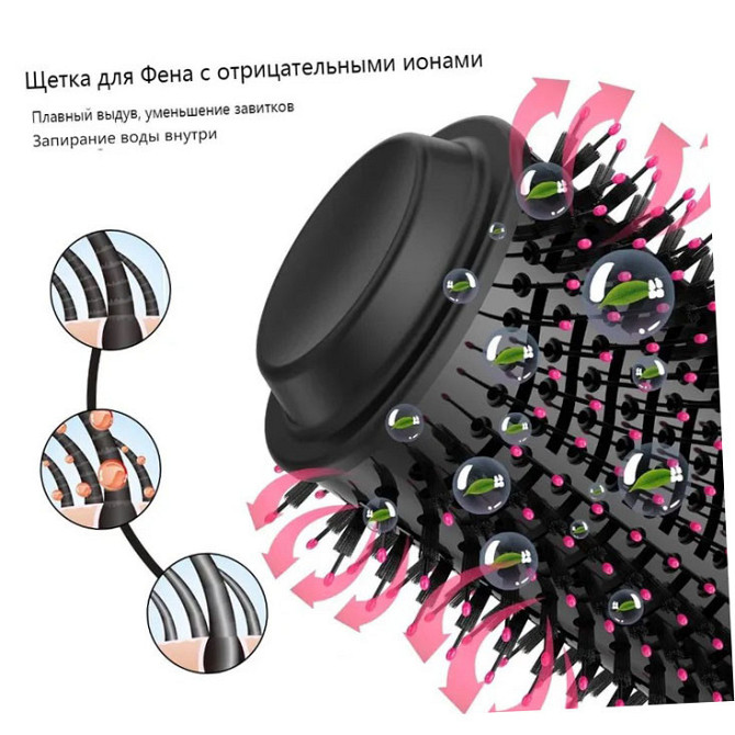 Щетка фен для волос One Step 1000 Вт, Щетка сушка для волос, Вращающаяся щетка для волос, GN-554 Фен стайлер Киев - изображение 7
