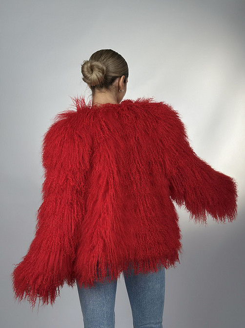 Шуба жіноча з лами Червоний 50/52 Харків - фото 3