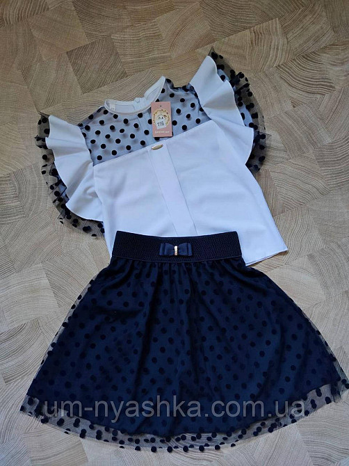 Комплект школьной формы блузка короткий рукав и красивая юбка 116-140 Кривой Рог - изображение 1