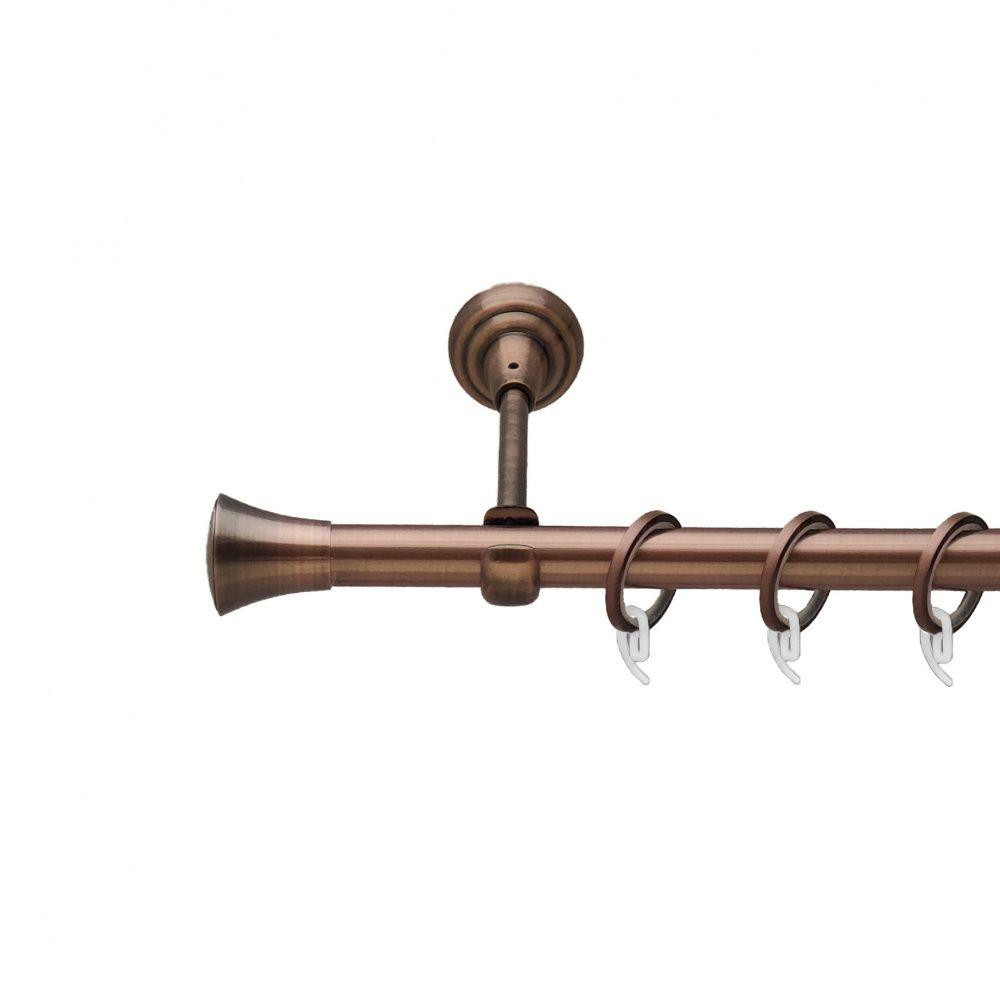 Карниз Orvit Принц металевий однорядний відкритий гладка труба кільце фасонне металеве  Мідь 19 мм 200 см (00-00011882) Львів - фото 1