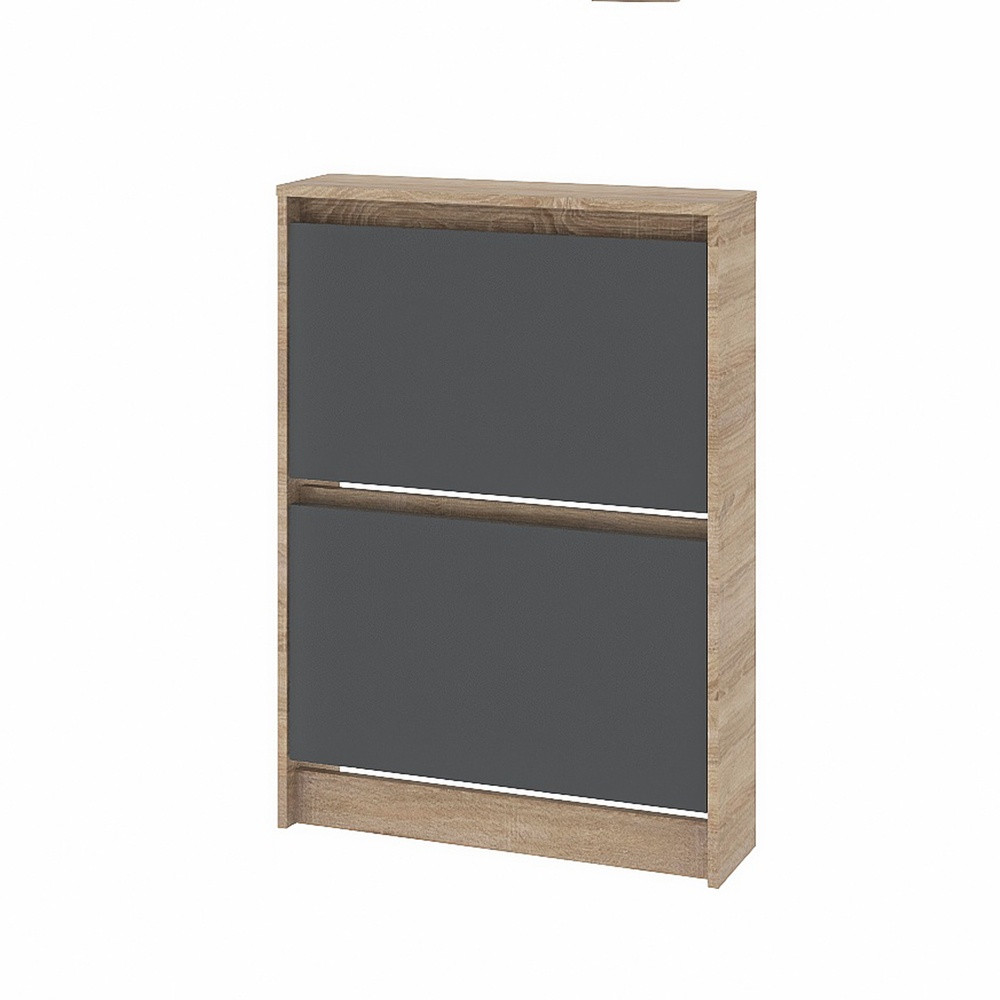 Тумба для обуви в прихожую Эверест Сити-160-2 70,2х16х95,8 см Дуб сонома/Графит (DTM-071088) Львов - изображение 2