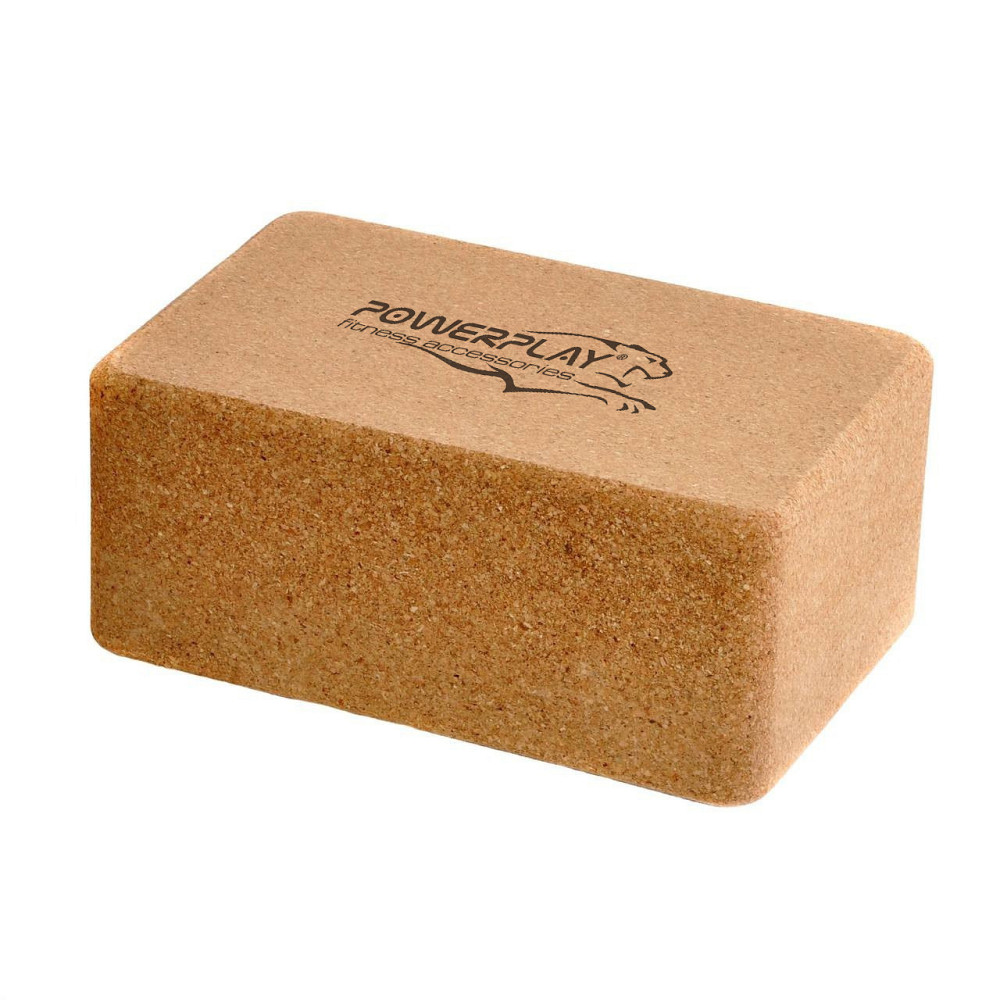 Блоки для йоги 2шт. PowerPlay PP_4006 з пробкового дерева Cork Yoga Block (пара) Луцк - изображение 4