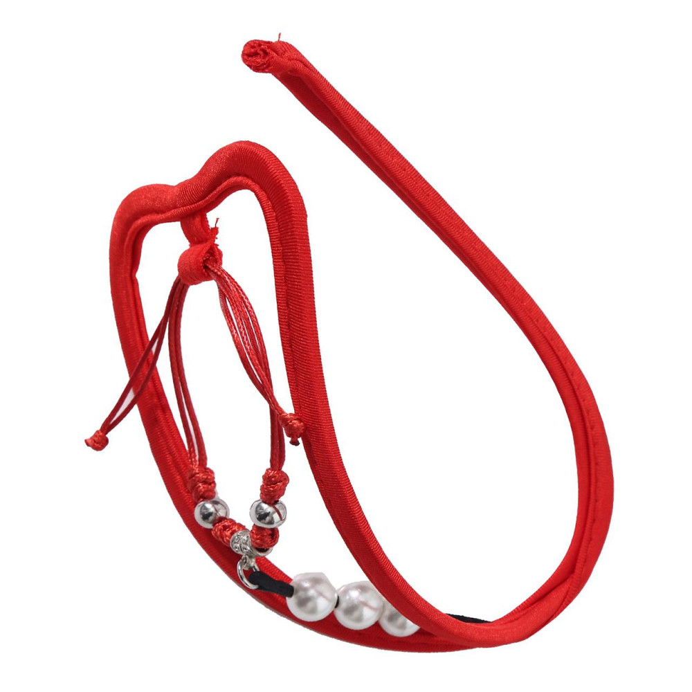 Мужские трусы без лямок с бусинками эротические one size красный Киев - изображение 1