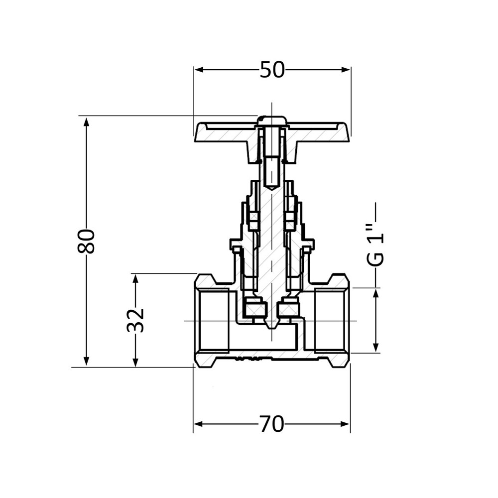 Вентиль латунный SD 25х1