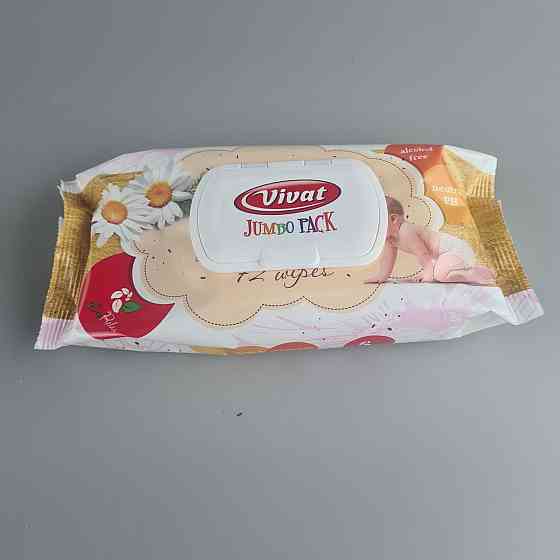 Волога серветка 72 шт. з клапаном "Vivat" Ромашка (1 пачка) Харків