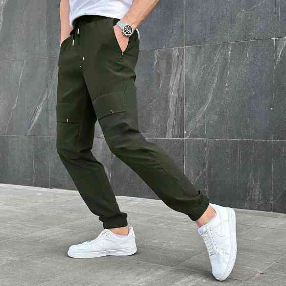 Чоловічі штани джогери з кишенями хакі Pobedov Vershyna Київ