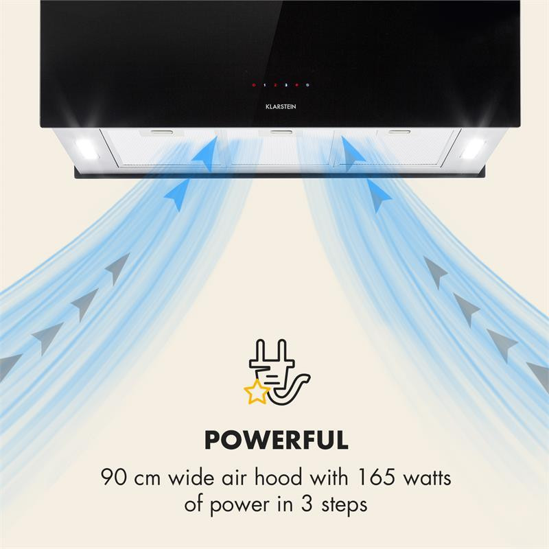 Люстра XL острівна витяжка 90 см циркулювальне повітря 590 м3/год LED сенсорний чорний (Німеччина, читати Рівне - фото 6