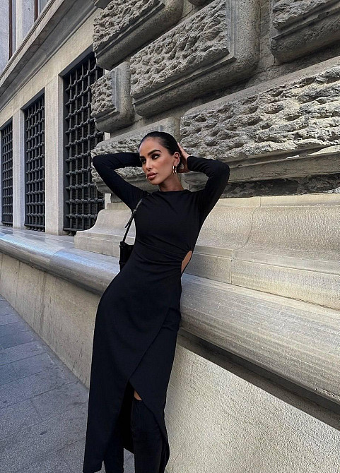 Женское элегантное миди платье с привлекательным разрезом 46 Одесса - изображение 5