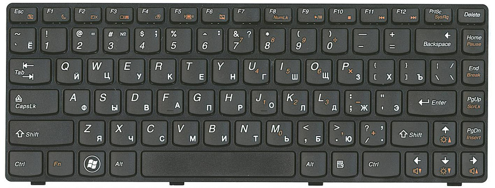 Клавиатура для ноутбука Lenovo IdeaPad (G470), Black, (Black Frame), RU Вінниця - фото 2