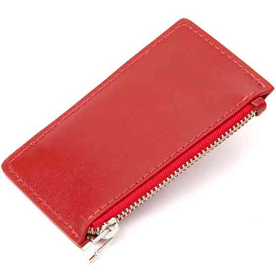 Яркий кожаный картхолдер GRANDE PELLE 11497 Красный Киев