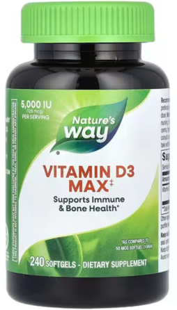 Вітамін Д-3 Nature's Way Vitamin D3 Max макс сила 125 мкг 240 гел капс Київ
