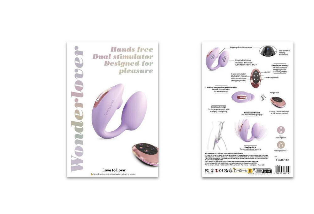 Віброяйце з вакуумною кліторальною стимуляцією Love To Love Wonderlover VIVA MAUVE Sex Aura Київ - фото 7