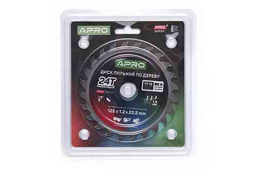 Диск пильный по дереву 125х22.2мм 24Т APRO PRO Ровно