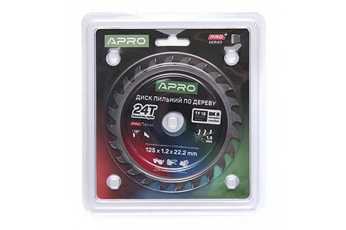 Диск пильный по дереву 125х22.2мм 24Т APRO PRO Ровно - изображение 1