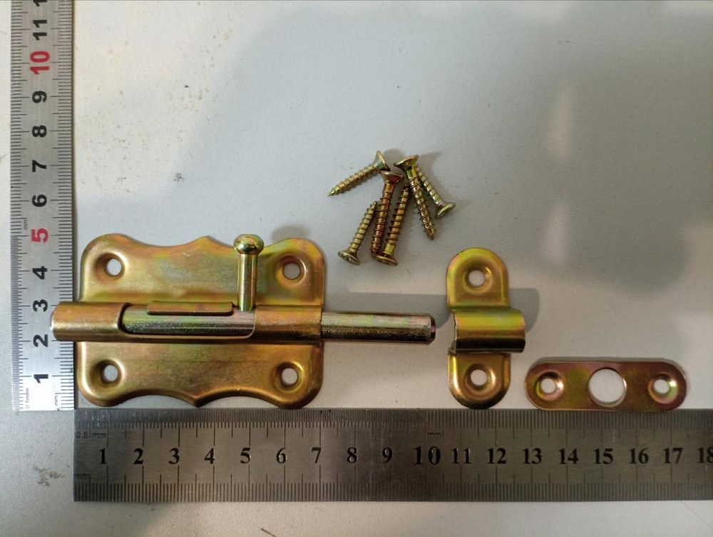 Засув круглий в жовтому оцинку  70мм "P-o" Київ - фото 1